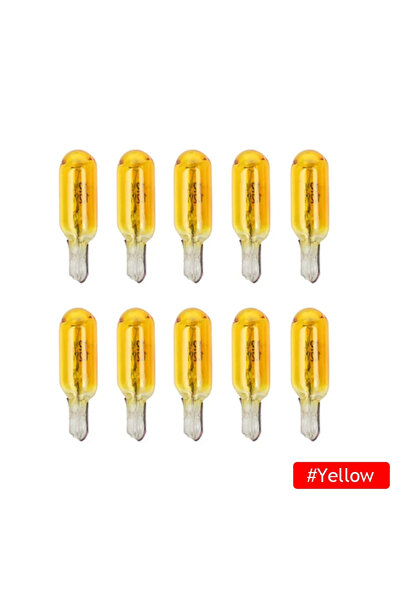 Choice 10 قطع صفراء W2W T5 12 فولت 1.2 واط مصباح هالوجين للسيارة أضواء لوحة القيادة لمبة إضاءة داخلية للسيارة C