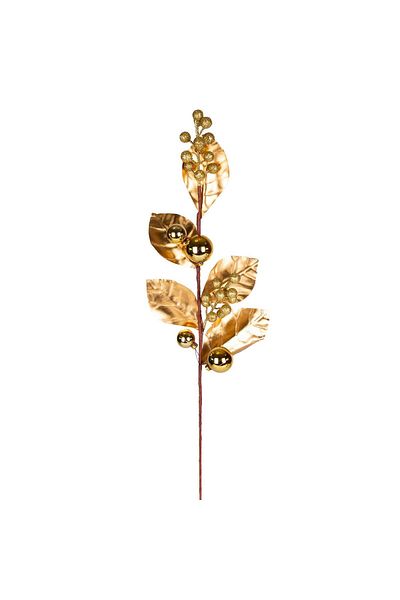 Herdekora New Year's Flower Pike Berry Gold Glitter Gold Leaf New Year's Bulk Gold 70 cm