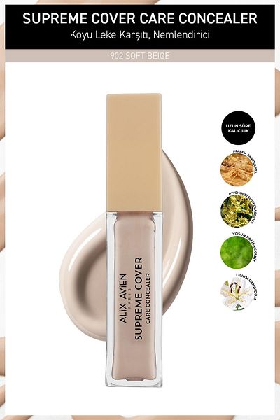 Alix Avien Permanent, Moisturizing, Cell Repairing Anti-Blemish Concealer - Supreme Cover Concealer 902 Soft Beige