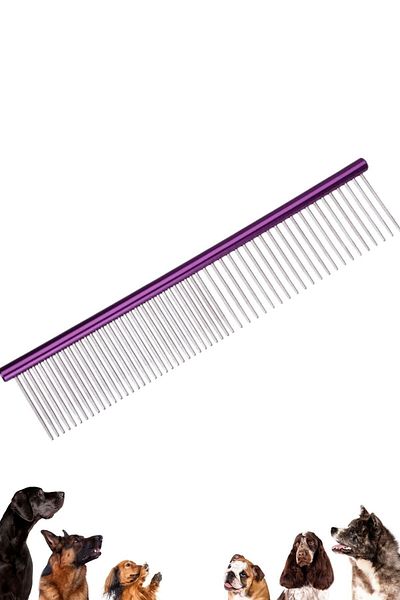 Buffer ® Shiny Metal Dog Comb Colorful Pet Dog Flea Grooming Comb Dog Hair Crawling
