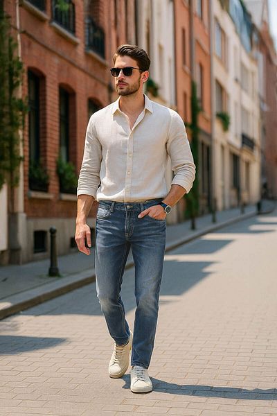 BANNY JEANS Мъжки сини стандартни дънки