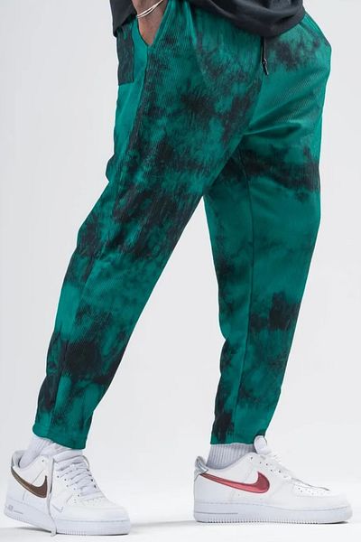 Superbluemexico Ανδρικό πράσινο παντελόνι με μοτίβο Tie-Dye