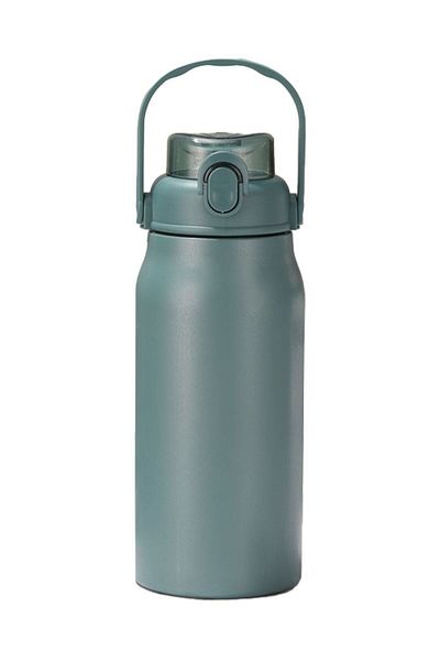 Weather Forecast Blue 316 L Steel 1000 ml Water Bottle with Straw and Handle - Cin912Mv