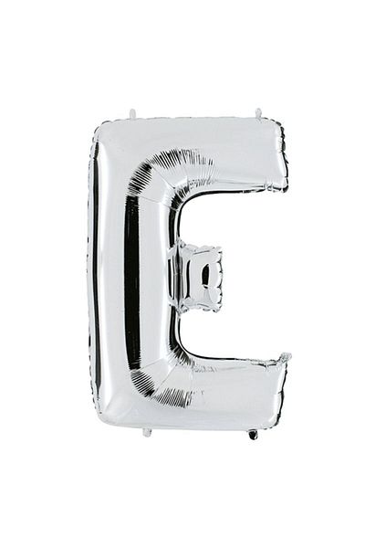 Pandoli Partidolu Letter E Foil Balloon 100 Cm Silver