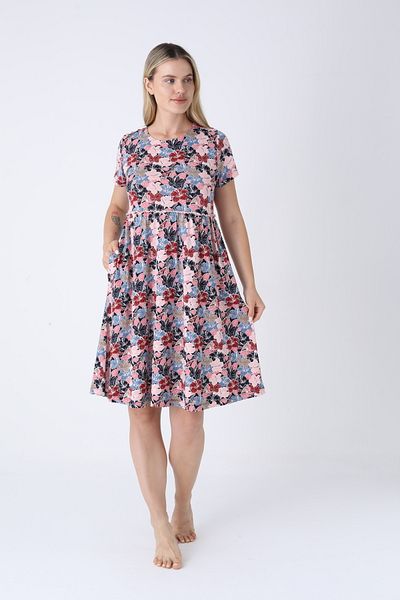 ROMEO LİFE Women's Cotton Modal Fabric Patterned Stylish Dress 7640