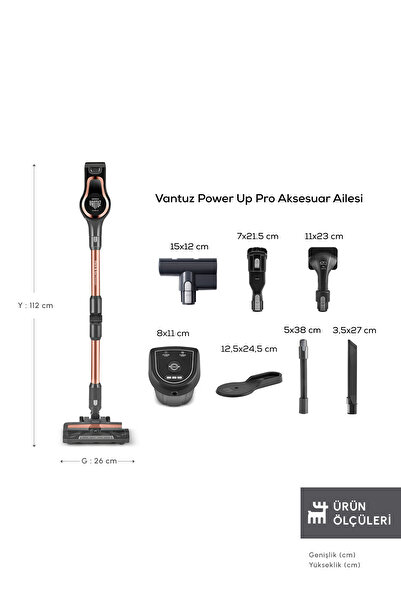 Karaca Power Up Pro Dik Süpürge Black Copper 350 W