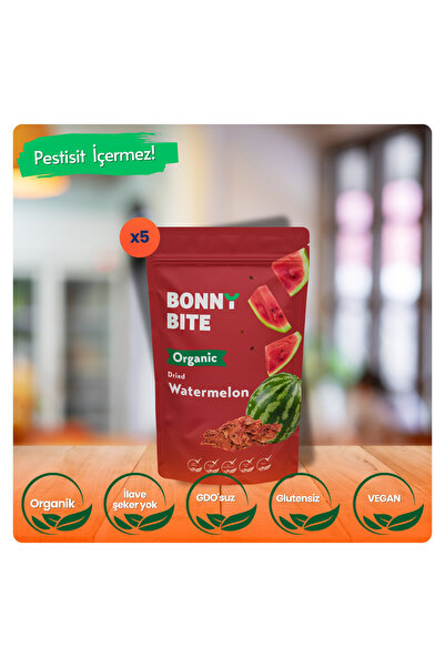 Bonny Bite KURUTULMUŞ ORGANİK KARPUZ ATIŞTIRMALIĞI 5'Lİ PAKET (40GR*5)