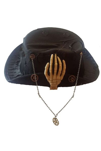 partidolu Punk Goth Steampunk Felt - Μαύρο καπέλο Halloween 1 τεμ
