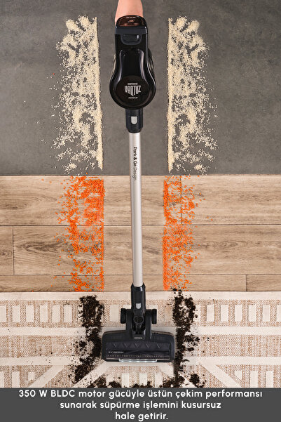 Karaca Vantuz Power Up Dikey Süpürge Black 350 W
