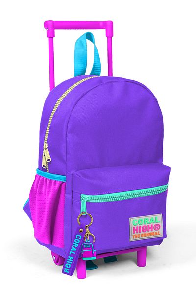 Coral High Rucsac Little Nest Squeegee, detaliat de culoare violet, două compartimente 24034