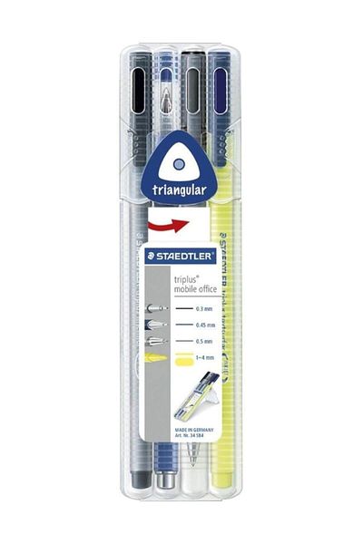 Staedtler Triplus Mobile Office Set of 4 (fineliner-ballpoint Pen-versatil-phosphorescent Pen)