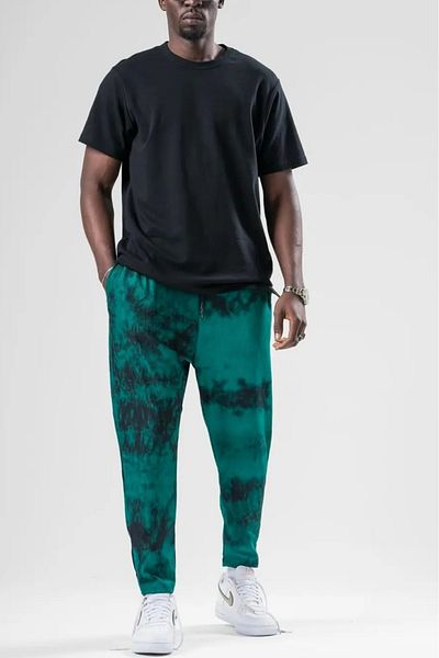 Superbluemexico Ανδρικό πράσινο παντελόνι με μοτίβο Tie-Dye
