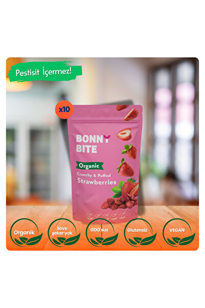 Bonny Bite Dried Crispy Strawberry Snacks 10 Pack (18Gr*10)