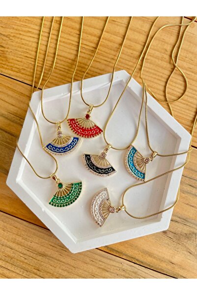 Hermana Red Fan Steel Necklace