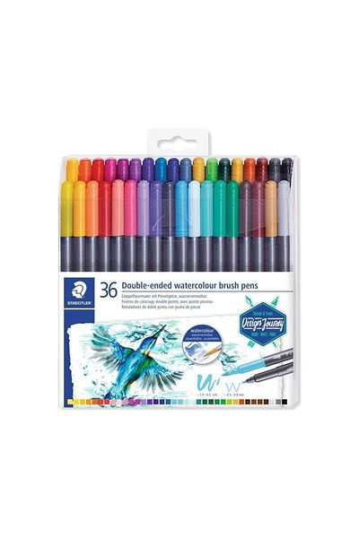 Staedtler مجموعة أقلام MarsGraphic Duo مكونة من 36 قلمًا ذو رأس مزدوج وفرشاة / TB36