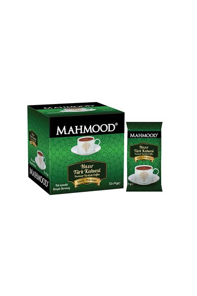 Mahmood Instant Turkish Coffee with Sugar 12 Pieces X 9 Grams