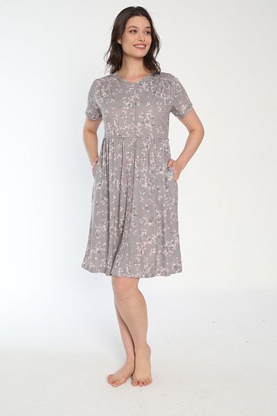 ROMEO LİFE Women's Cotton Viscose Fabric Patterned Printed Summer Dress 7661