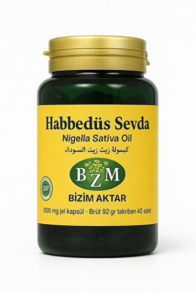BİZİMAKTAR Bzm Çörek Otu Yağı Kapsülü 40'lı 1000 Mg