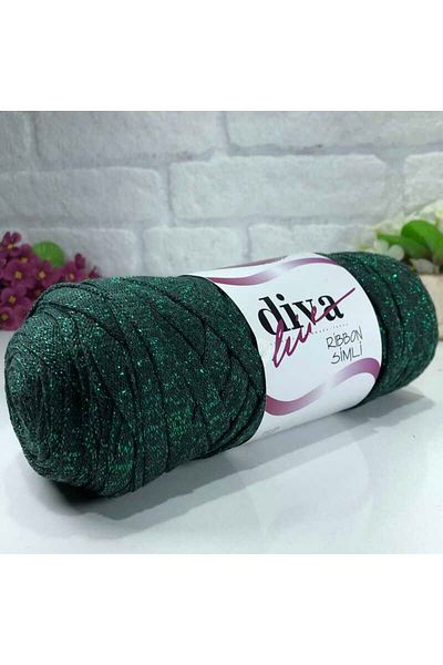 Diva İplik Diva Ribbon Glitter 190ysl Green