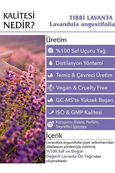 Densa Essential Tıbbi Lavanta Uçucu Yağı %100 Saf ve Doğal 10 ml Difüzör Buhurdanlık Uyumlu