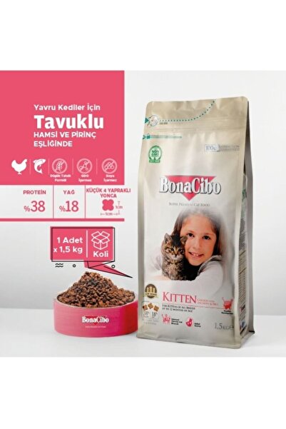 BonaCibo Kitten Yavru Kedi Maması 1,5 Kg Tavuklu Yavru Kedi Maması
