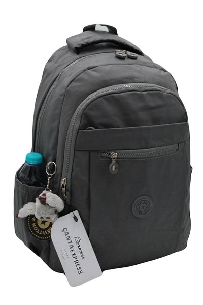ÇantaExpress 2300 Γκρι σχολική τσάντα αδιάβροχο ύφασμα Unisex σχολικό σακίδιο πλάτης