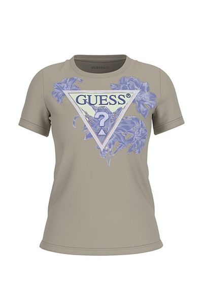 Guess Ss Cn Flower Γυναικεία T-Shirt Slim Fit