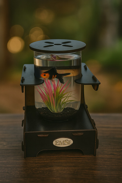 Quun Beta Mini Akvaryum Ahşap Tasarım