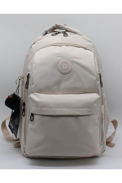 LaddyCo Modern Daily School Backpack Water Resistant Unisex School Bag 2500 Beige