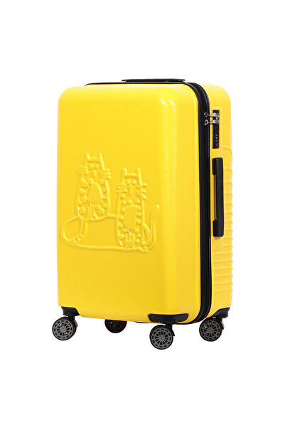 Biggdesign Cats Sarı Büyük Boy 28" Valiz