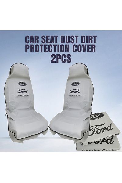Ford Car Seat Covers 2pcs – Dust & Dirt Protection For Service Center & Daily Use Gray