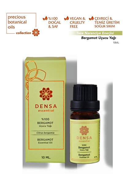 Densa Essential Bergamot Uçucu Yağı %100 Saf ve Doğal 10 ml Buhurdanlık Difüzör Uyumlu