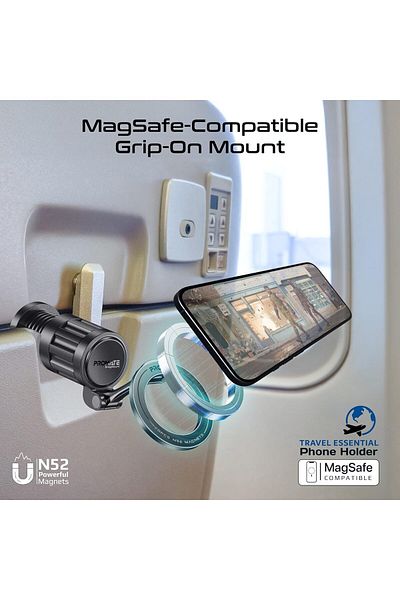Promate Magnetic Smartphone Mount with Versatile Clamping on Car Screens, Work Desks, Tables or Any