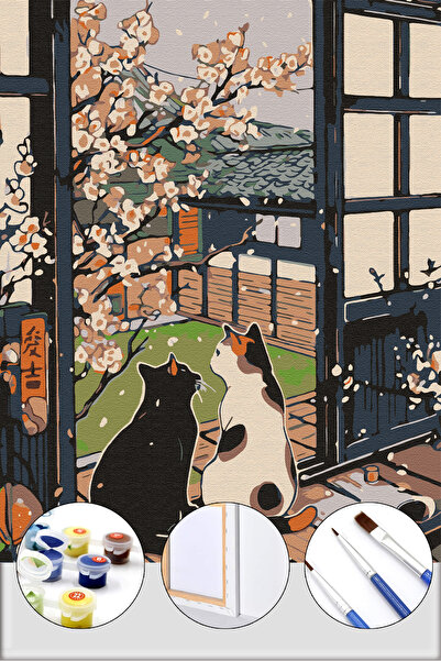 İZSA HOBİ Sayılarla Boyama Hobi Seti 40x50 Çerçeveli Numaralı Tuval Fırça Boy...