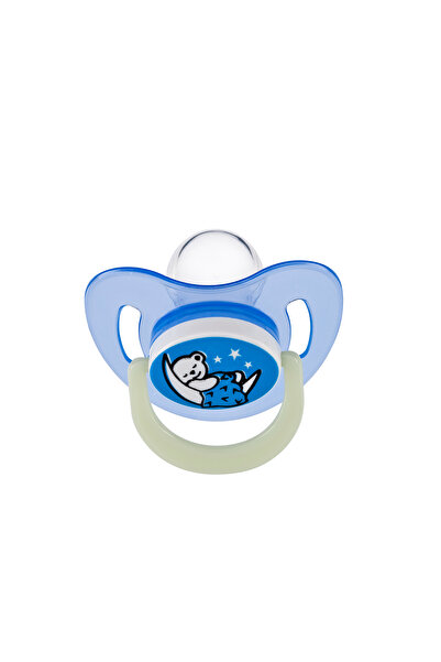 SWEET BABY Damaklı Silikon Gece Emziği (6-18) Ay mavi