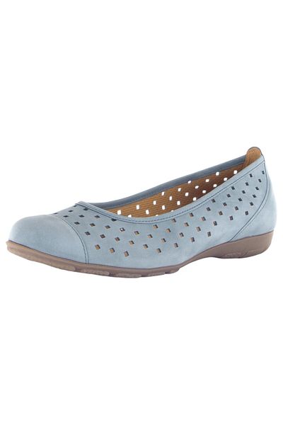 GABOR Damen Klassische Ballerina 64.169 Blau 10 Jeans Leder