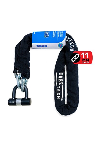 CARETECH CT-751 Zincir Kilidi Motosiklet/Bisiklet, Su Geçirmez 4 Anahtar U Ba...