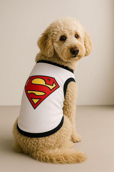 Monopetz Dog and Cat Apparel & Dress White Superman