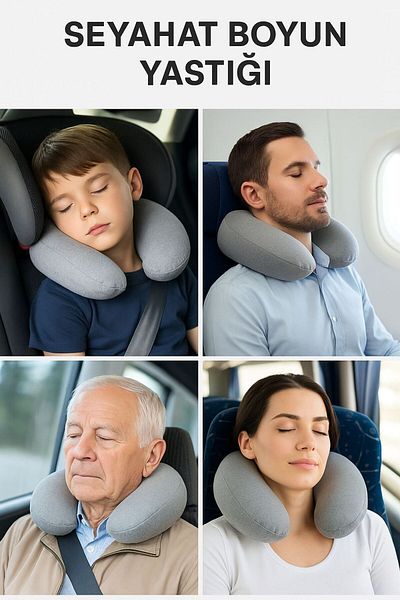 Viscomina Visco Neck Pillow Orthopedic Visco Travel Neck Pillow Gray