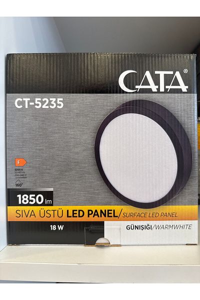 Cata Ct-5235g 18w - لوحة LED مستديرة بحلقة نهارية سوداء 3200k مثبتة على السطح