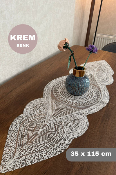 SosyeteDükkanı Середземноморська модель кремового кольору серветка Runner Supla (115X35CM)