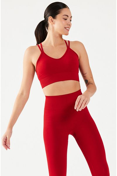 COMEUP Thin Strap Sports Bra Red
