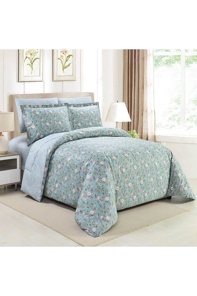 Sleep Blue مفرش كارلين قطن صيفي مزدوج 6 قطع