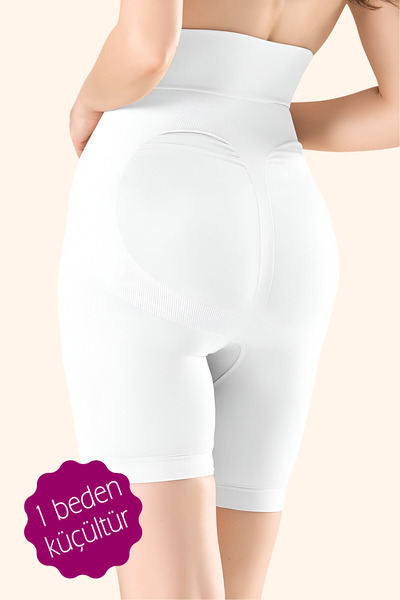 Jacarsman Women's Hip Basen Abdominal Tightener High Waist Long Leg Double Layer Corset White