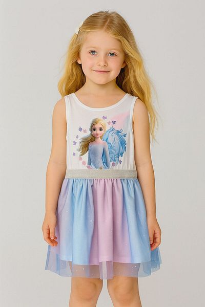 HAVİSA KİDS Colorful Tulle Printed Girl's Dress