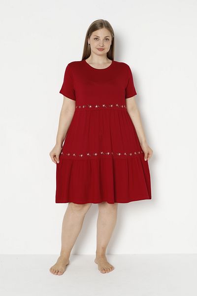 ROMEO LİFE Women's Plus Size Lycra Viscose Fabric Dress 7604