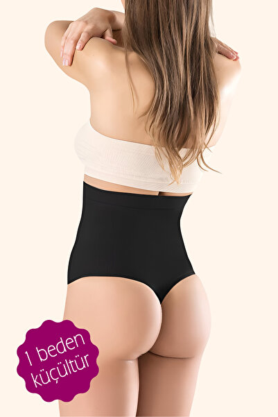 Jacarsman Women's Silicone Mideli String High Waist Belly Corset 1 Size Smaller Black