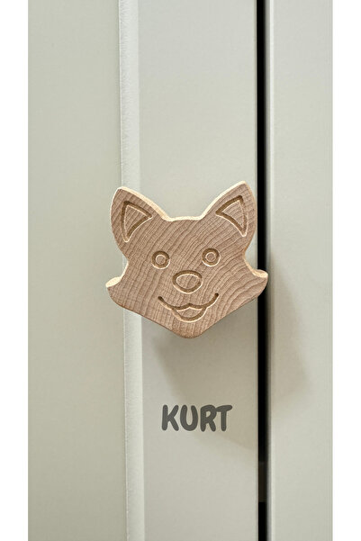 Nedabella 1 Adet Kulp, Çocuk Odası Ahşap Çekmece Kulp , Doğal Ahşap Kulp, Çek...