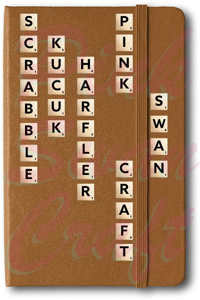 Pink Swan Craft مجموعة ملصقات حروف Scrabble - حجم صغير، ملصق مجلة رصاصة ومخطط