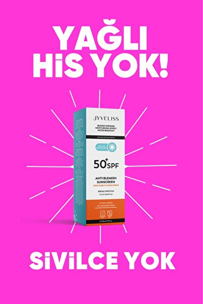 JYVELİSS Leke Karşıtı Tüm Ciltler İçin Yüksek Korumalı Spf 50 Güneş Kremi